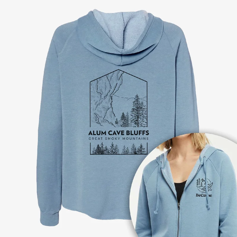 Alum Cave Bluffs - Great Smoky Mountains National Park - Women's Cali Wave Zip-Up Sweatshirt Warm Sweatshirt Designs