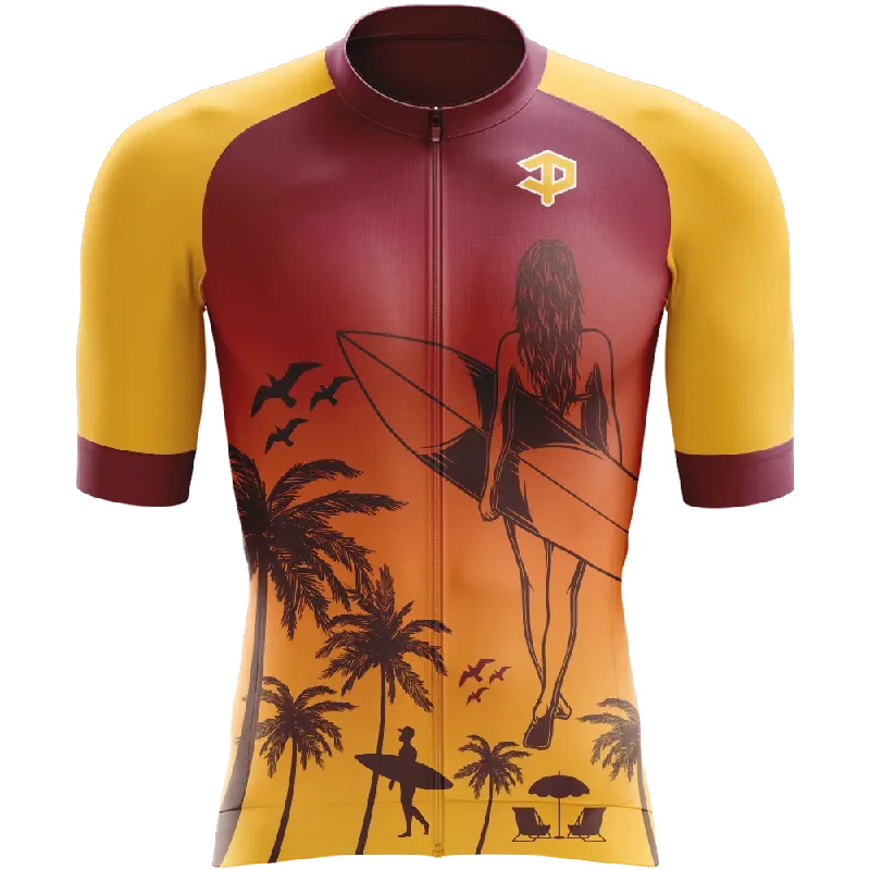 Surfin' Short Sleeve Cycling Jersey Hoodie Sweatshirt for Fall