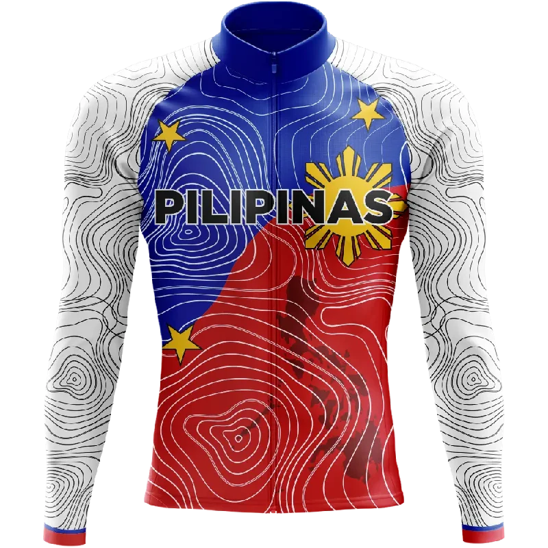 Philippines V4 Long Sleeve Cycling Jersey Basic Hoodie Sweatshirt