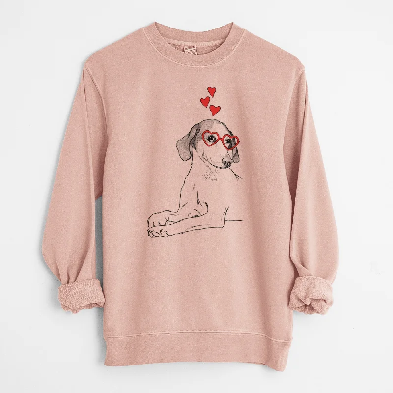 Valentine Opie the Foxhound - Unisex Pigment Dyed Crew Sweatshirt Comfortable Women’s Hoodies