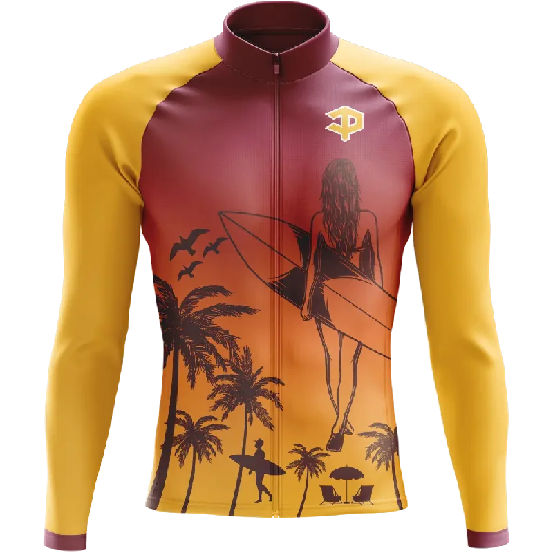 Surfin' Long Sleeve Cycling Jersey Graphic Hoodie Sweatshirt