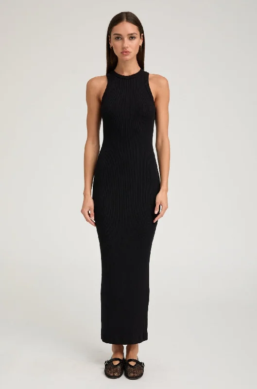 Black Rib Racer Maxi Dress Best maxi dresses for date night