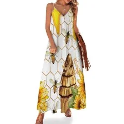 Love of Bees Spaghetti Strap Ankle-Length Dress Long dress Expensive maxi dresses