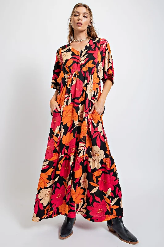 Floral Print Mirabelle Satin Maxi Dress Best maxi dresses for elegant looks