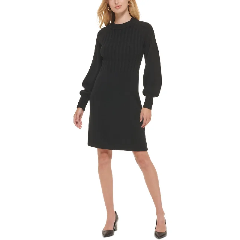 Calvin Klein Womens Petites Ribbed Midi Sweaterdress Holiday midi dresses