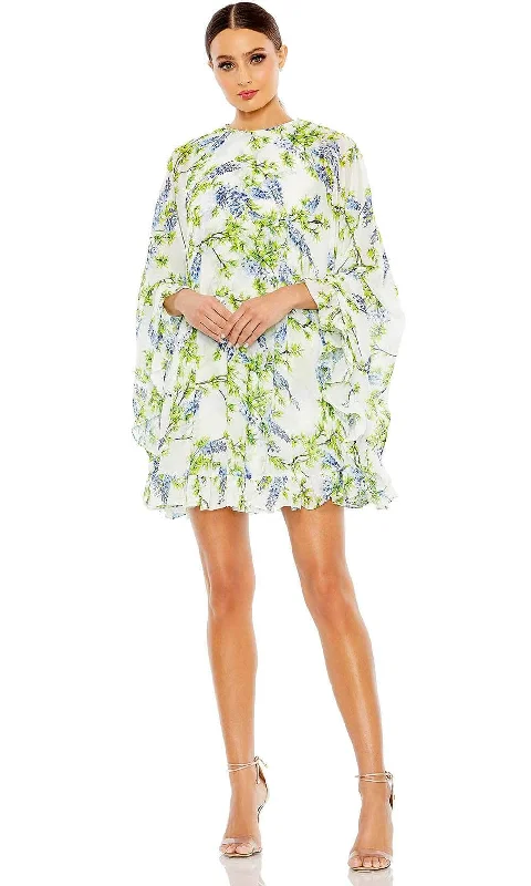 Ieena Duggal 56029 - Floral High-Neck Ruffle Dress Revolve floral dresses