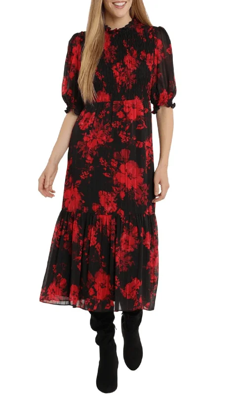 London Times T6020M - Flowy Floral Dress Minimalist floral dresses