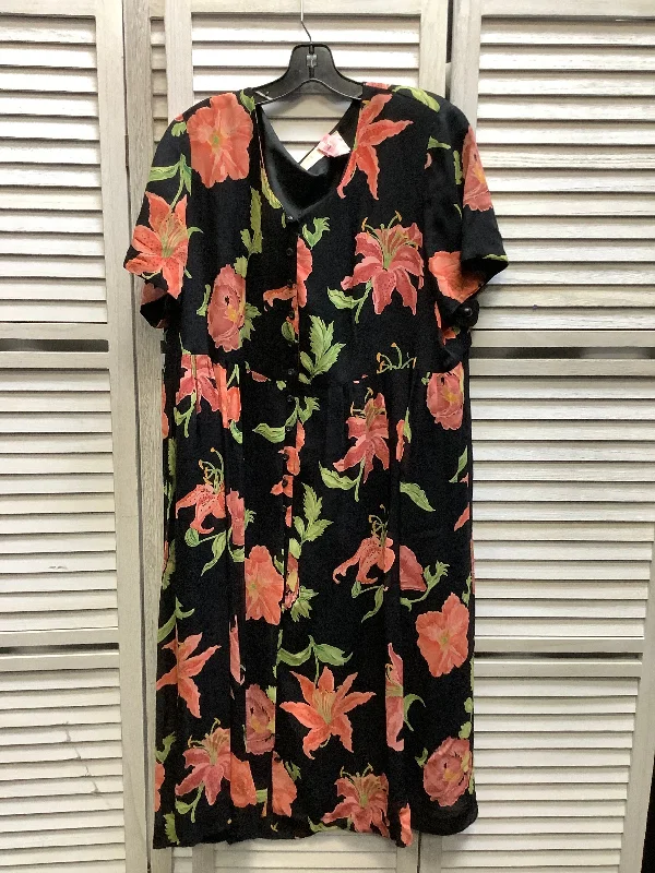 Floral Print Dress Casual Maxi Elisabeth, Size 16 Soft Flow Maxi